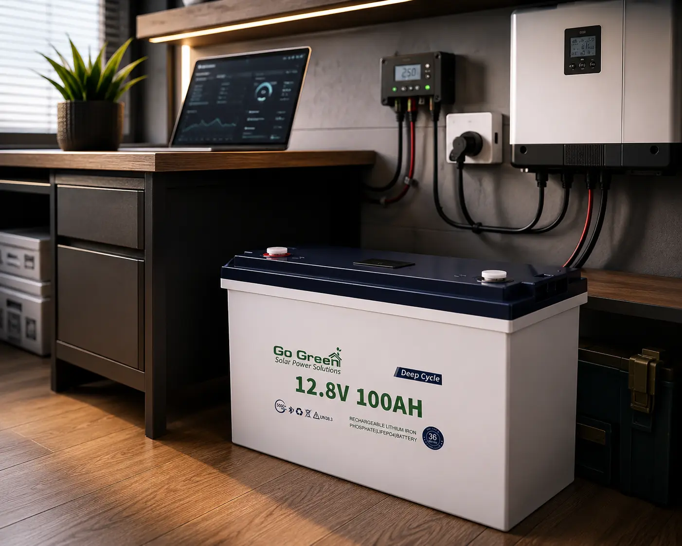 باتری لیتیوم Go Green مدل (GGESS-12.8V-100AH-(BTR